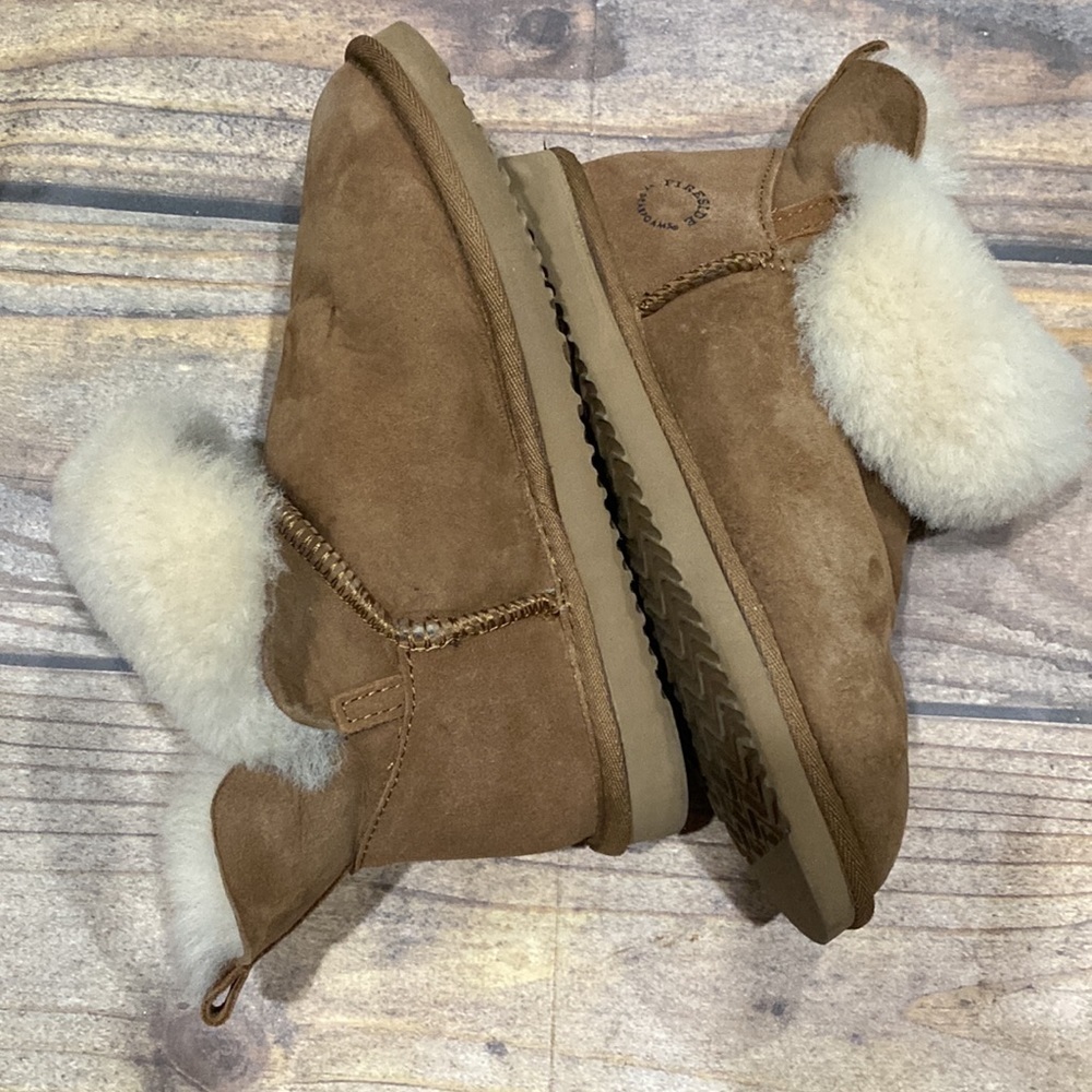 Fireside by Dearfoams Womens 7 Brown Fur Boots Booties - Picture 7 of 16